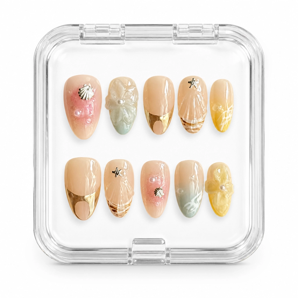 Press-on Nails Wholesale $7.90 Ocean Elegance by Yabe Vietnam