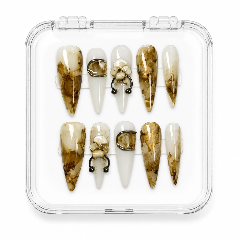 Press-on Nails Wholesale $7.90 Gothic Amber Elegance by Yabe Vietnam