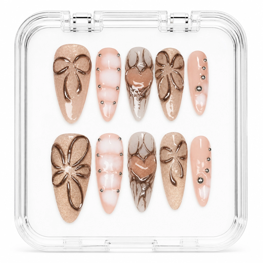 Press-on Nails Wholesale $7.90 Rose Gold Coquette by Yabe Vietnam