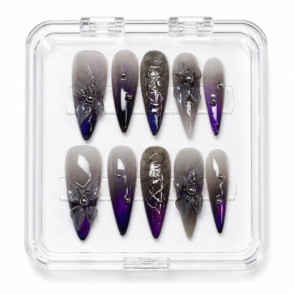 Press-on Nails Wholesale $7.90 Velvet Poison Bloom by Yabe Vietnam