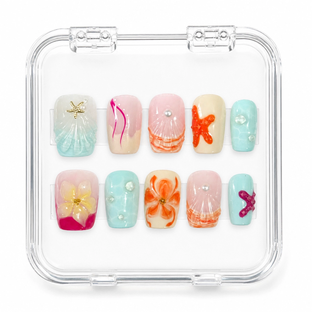 Press-on Nails Wholesale $7.90 Tropical Ocean Bliss by Yabe Vietnam