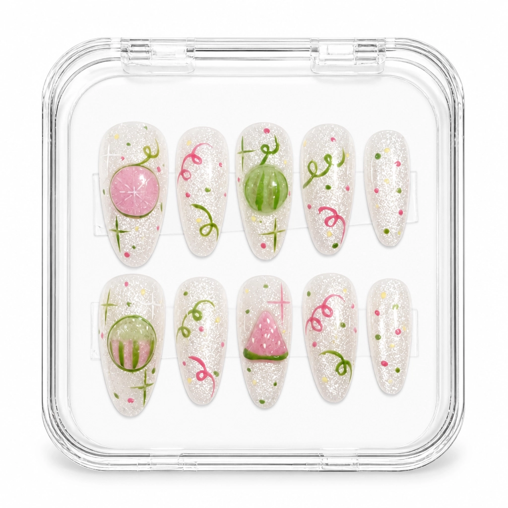 Press-on Nails Wholesale $7.90 Watermelon Fizz by Yabe Vietnam