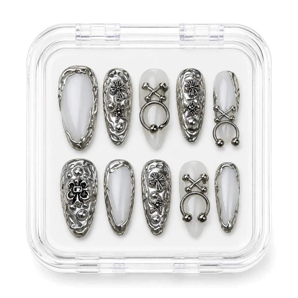 Press-on Nails Wholesale $7.90 Gothic Chrome Glam by Yabe Vietnam