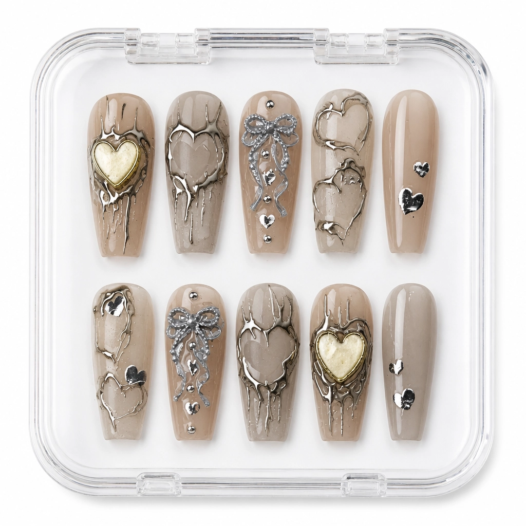Press-on Nails Wholesale $7.90 Chrome Heart Rhapsody by Yabe Vietnam