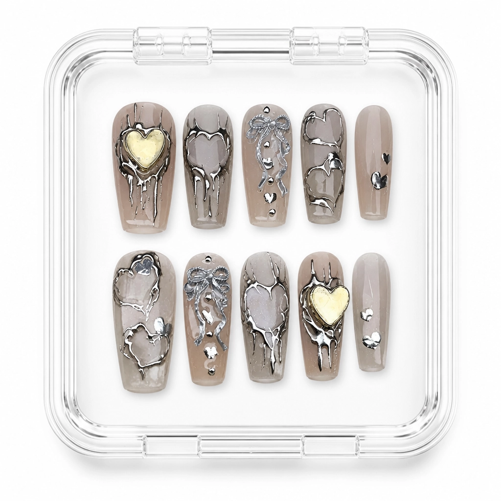 Press-on Nails Wholesale $7.90 Gilded Heart Eclipse by Yabe Vietnam