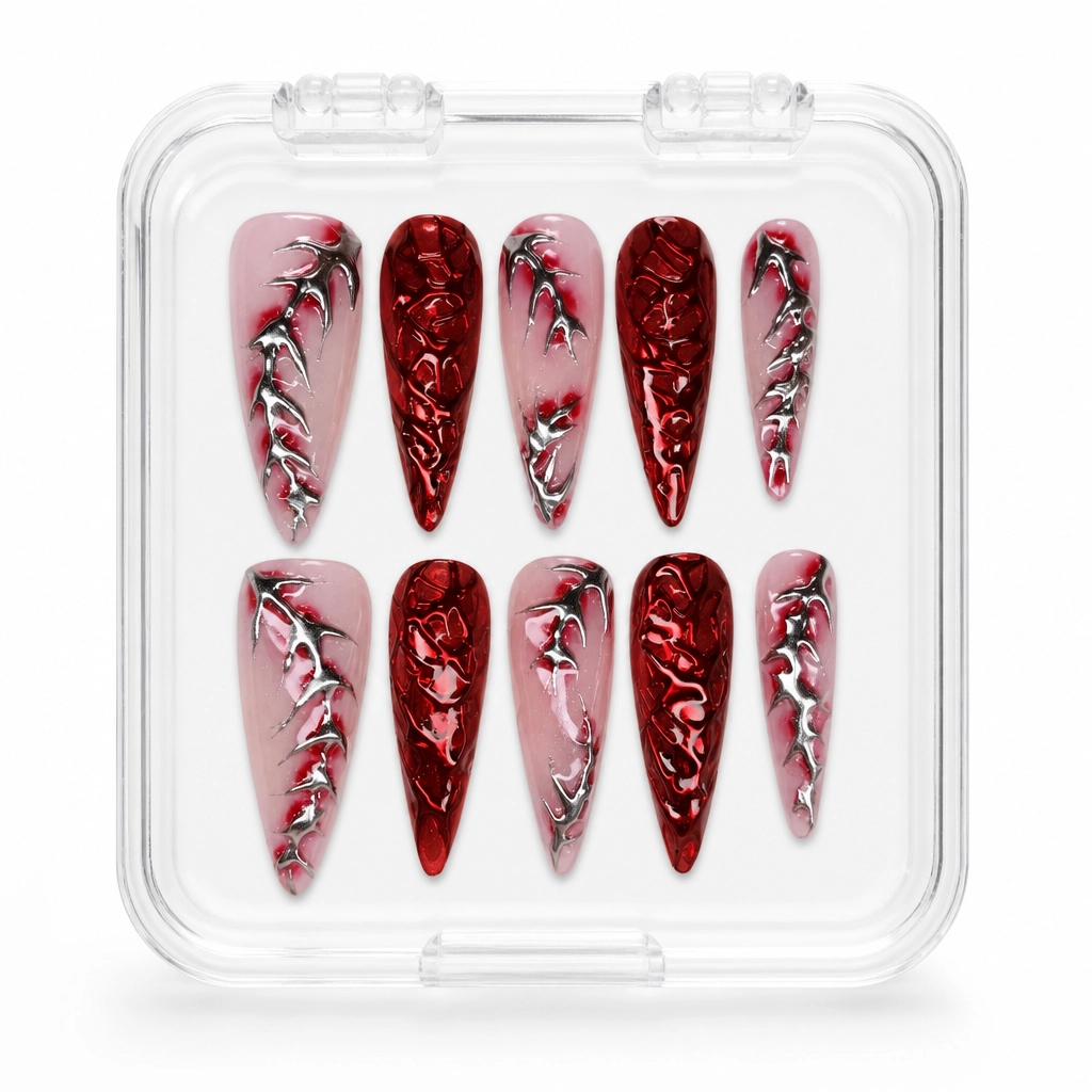 Press-on Nails Wholesale $7.90 Crimson Thorn by Yabe Vietnam