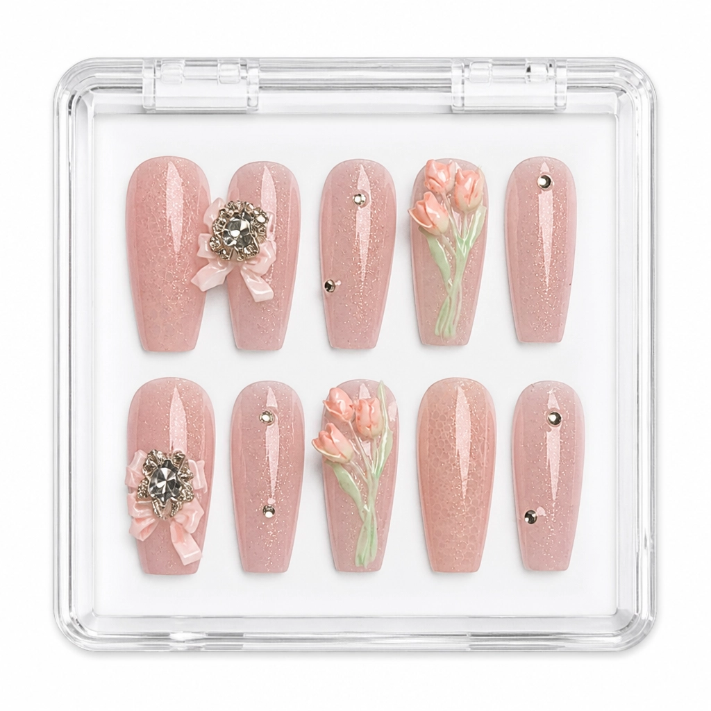 Press-on Nails Wholesale $7.90 Tulip Glamour by Yabe Vietnam