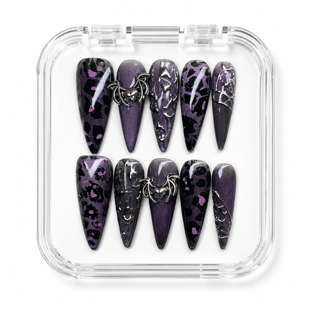 Press-on Nails Wholesale $7.90 Bat Velvet Charm by Yabe Vietnam