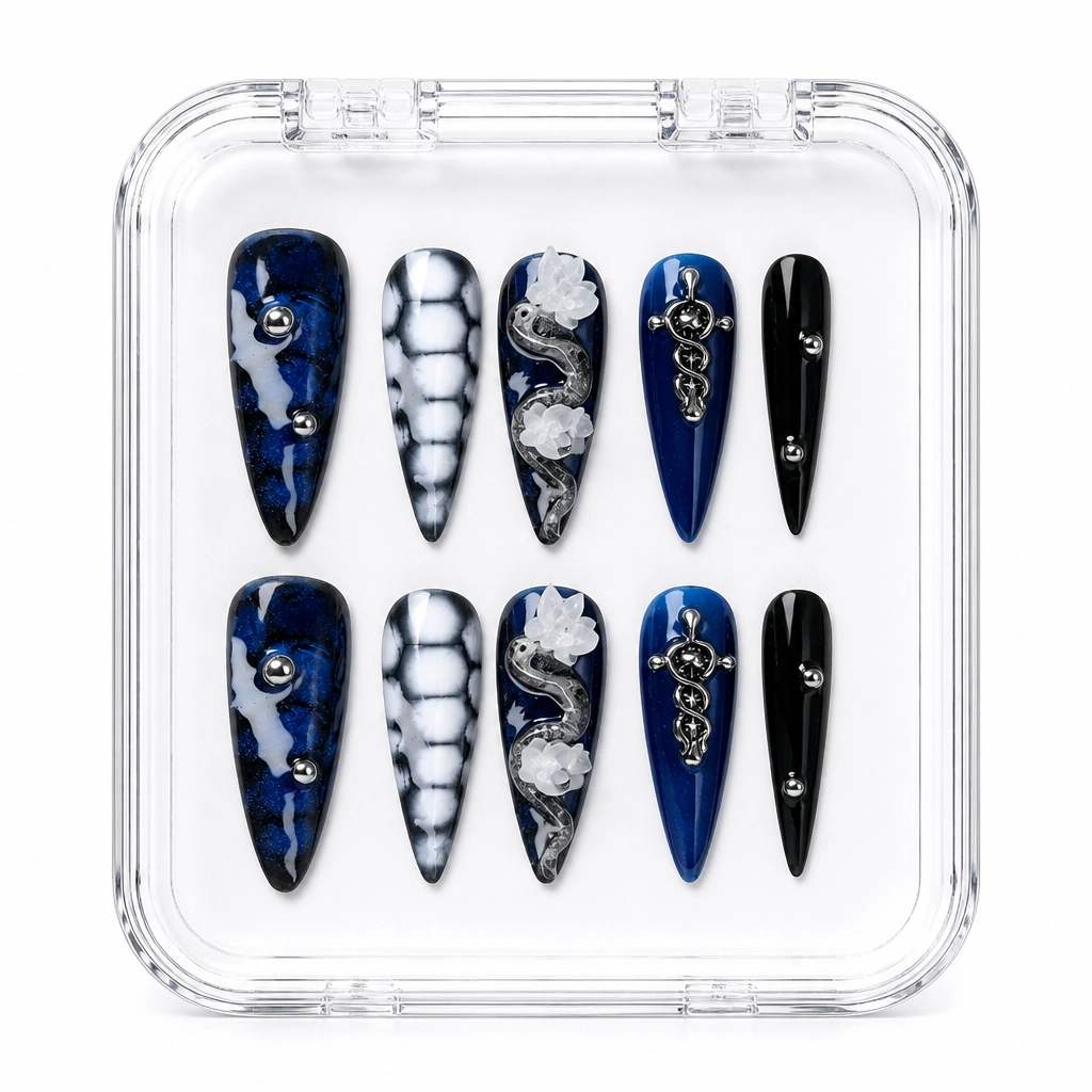 Press-on Nails Wholesale $7.90 Midnight Serpentine by Yabe Vietnam