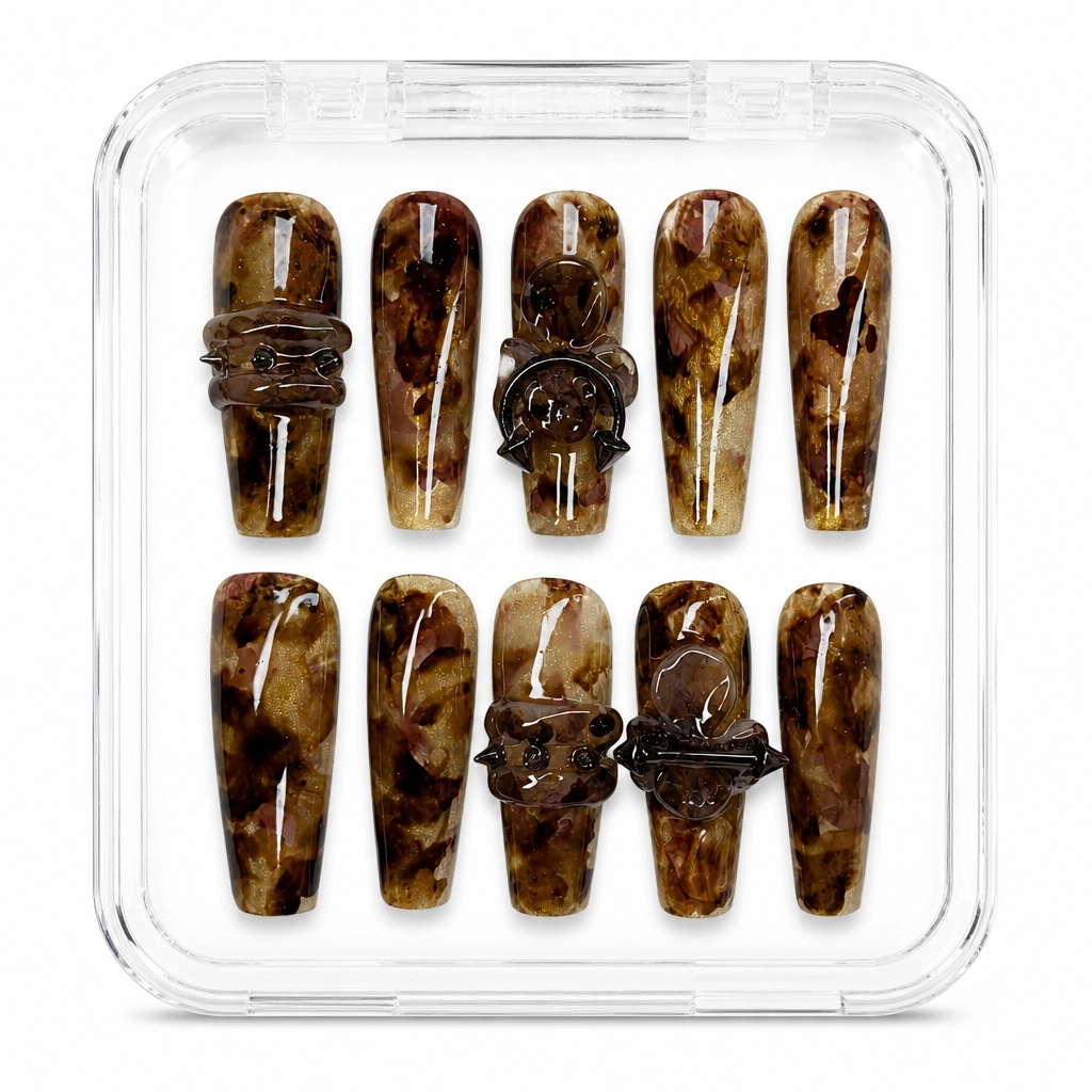 Press-on Nails Wholesale $7.90 Tortoise Glam by Yabe Vietnam