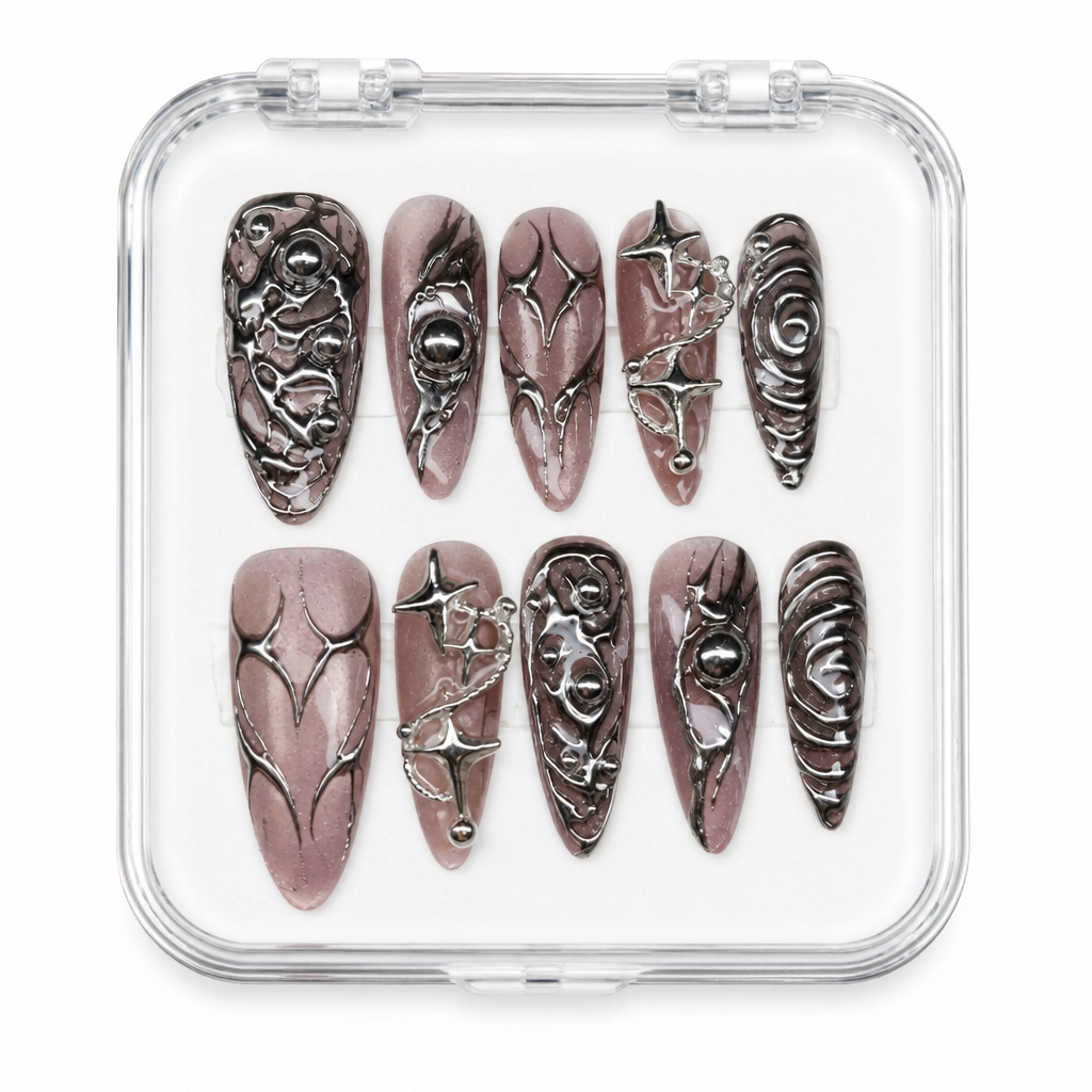 Press-on Nails Wholesale $7.90 Gothic Ink Whisper by Yabe Vietnam