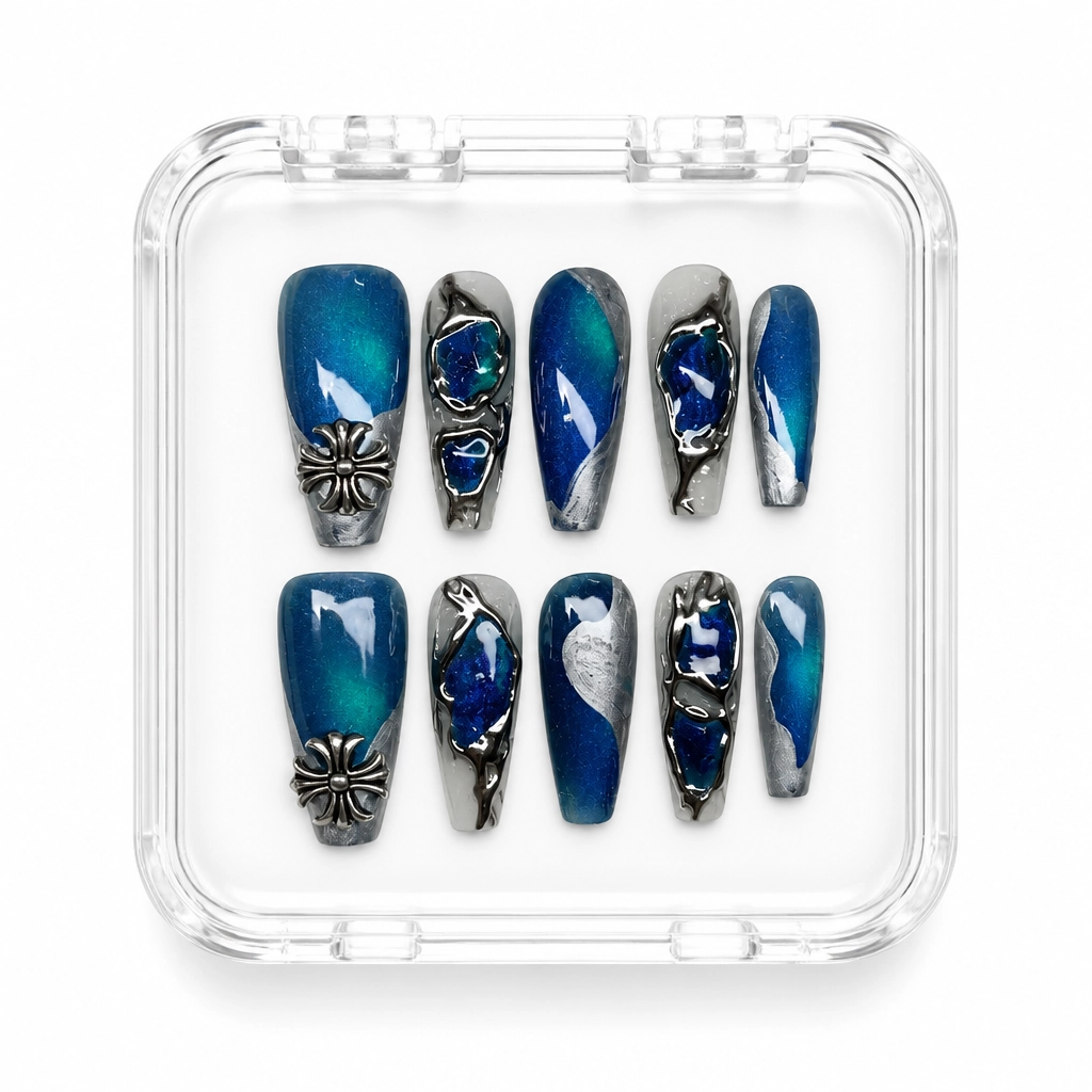 Press-on Nails Wholesale $7.90 Amber Gold Blossom by Yabe Vietnam