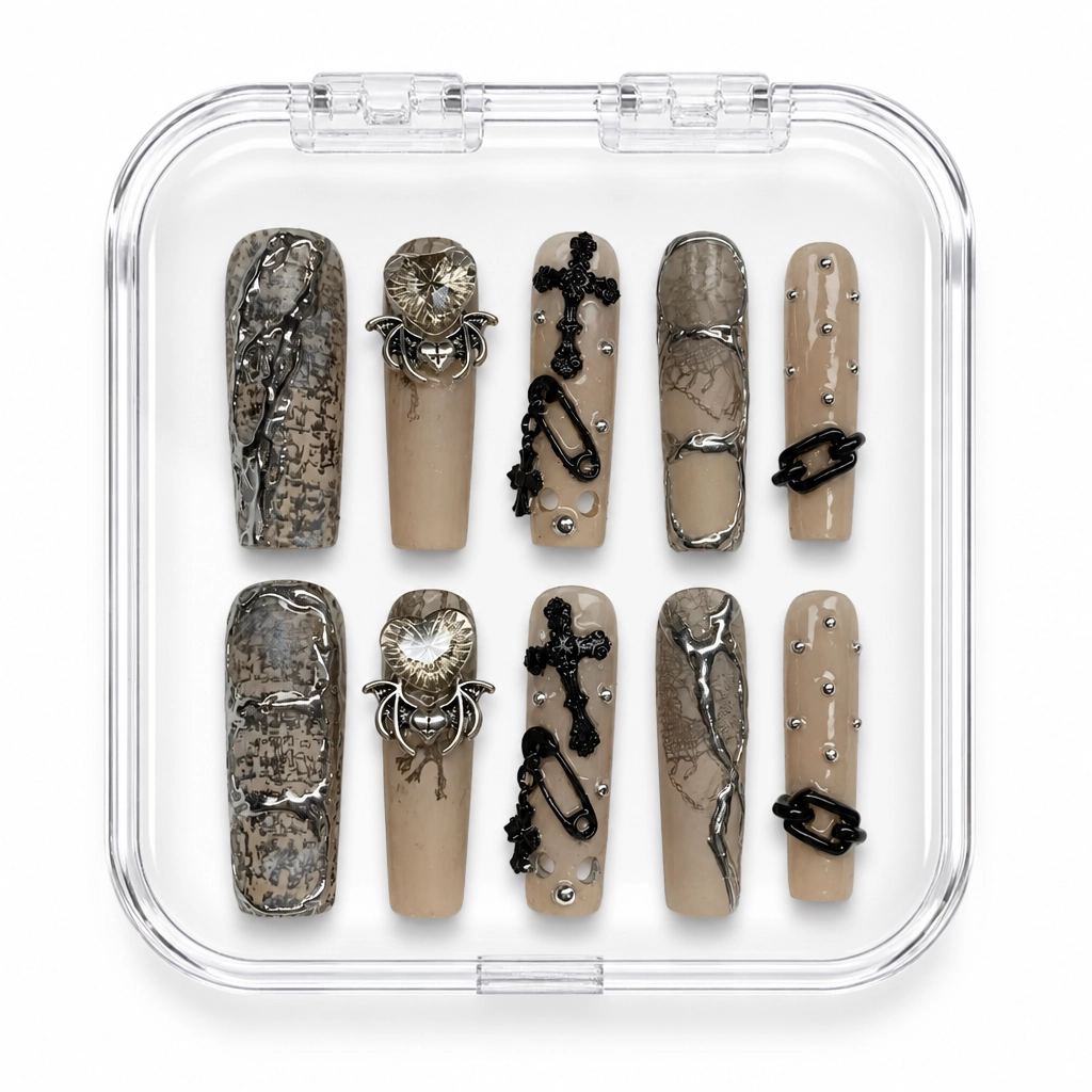 Press-on Nails Wholesale $7.90 Gothic Charm Nails by Yabe Vietnam