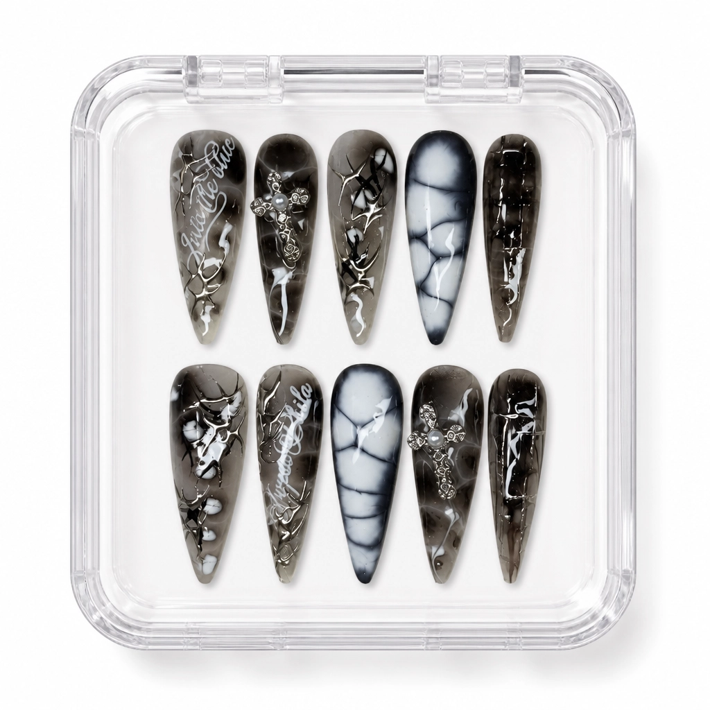 Press-on Nails Wholesale $7.90 Gothic Marble Thorns by Yabe Vietnam