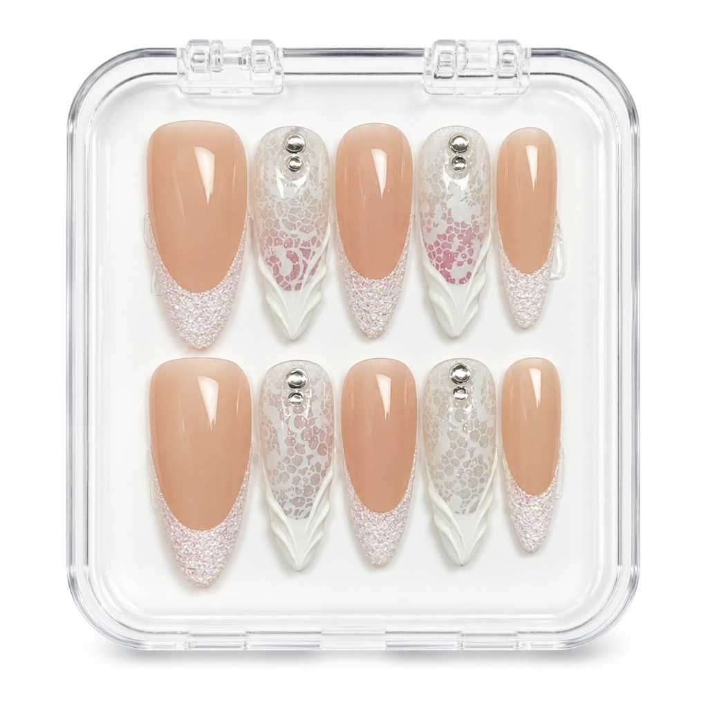 Press-on Nails Wholesale $7.90 Lace Elegance by Yabe Vietnam