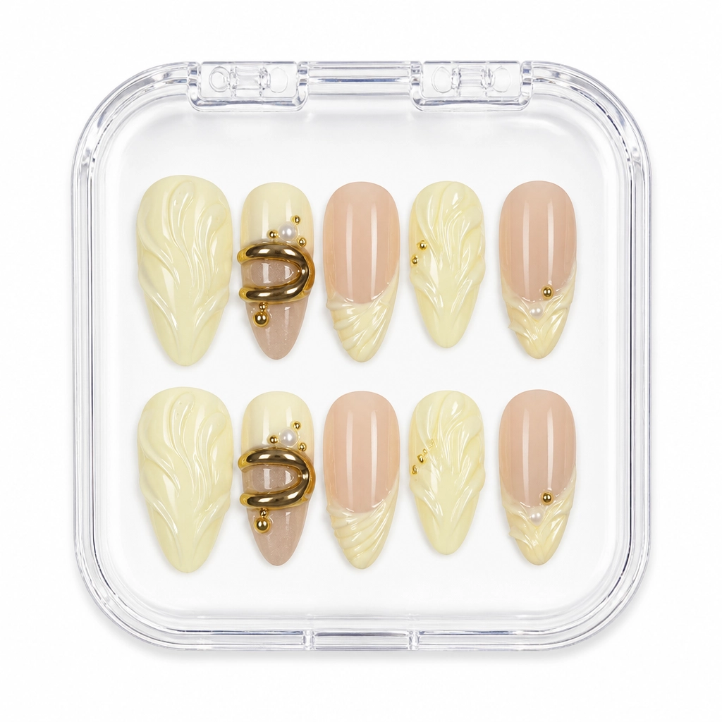Press-on Nails Wholesale $7.90 Pearl Wave Elegance by Yabe Vietnam