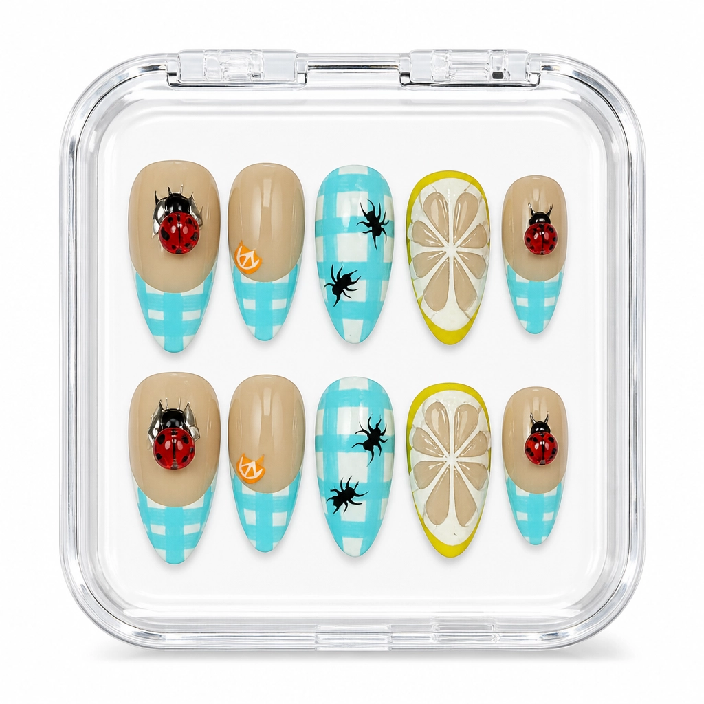 Press-on Nails Wholesale $7.90 Picnic Charm by Yabe Vietnam