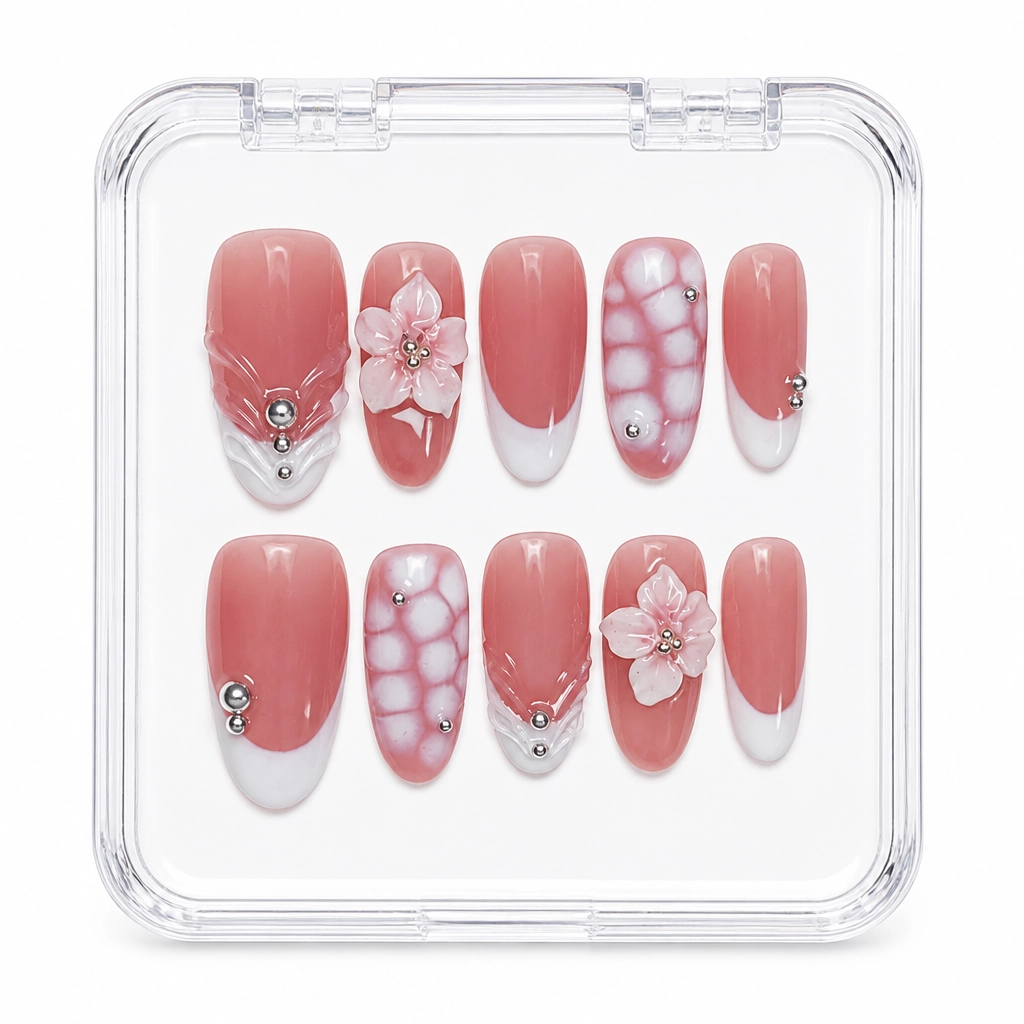 Press-on Nails Wholesale $7.90 Blushing Blossom by Yabe Vietnam