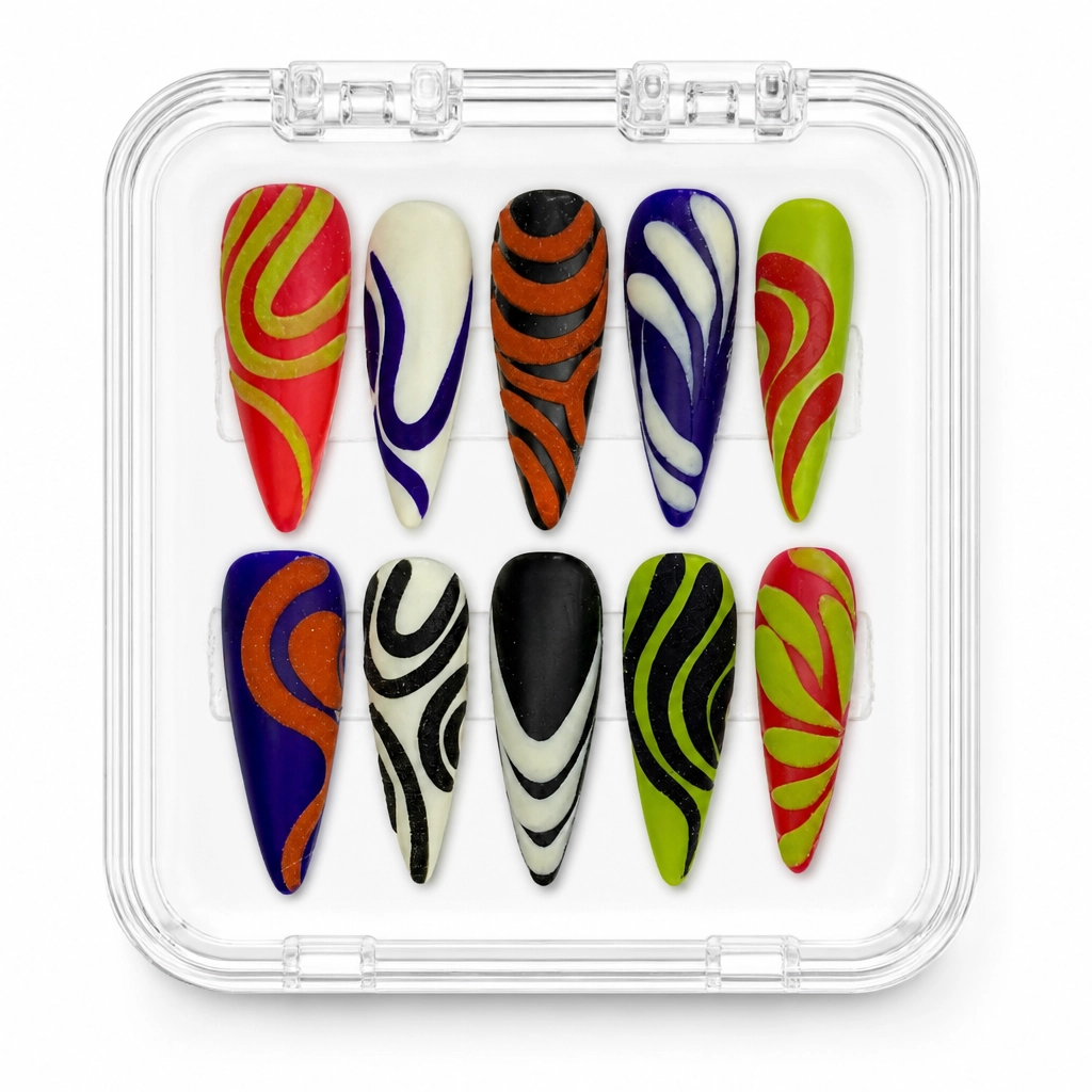 Press-on Nails Wholesale $7.90 Neon Groove by Yabe Vietnam