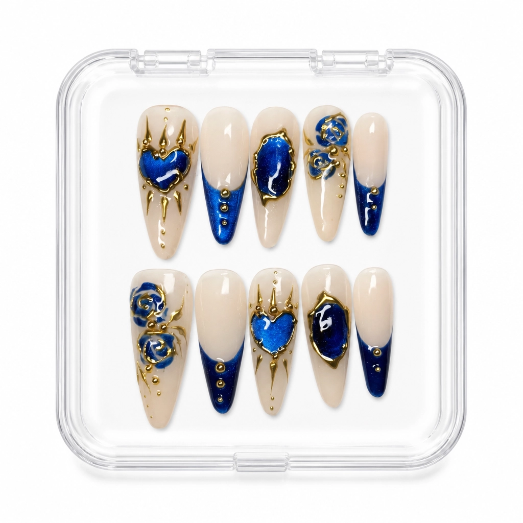 Press-on Nails Wholesale $7.90 Sapphire Baroque by Yabe Vietnam