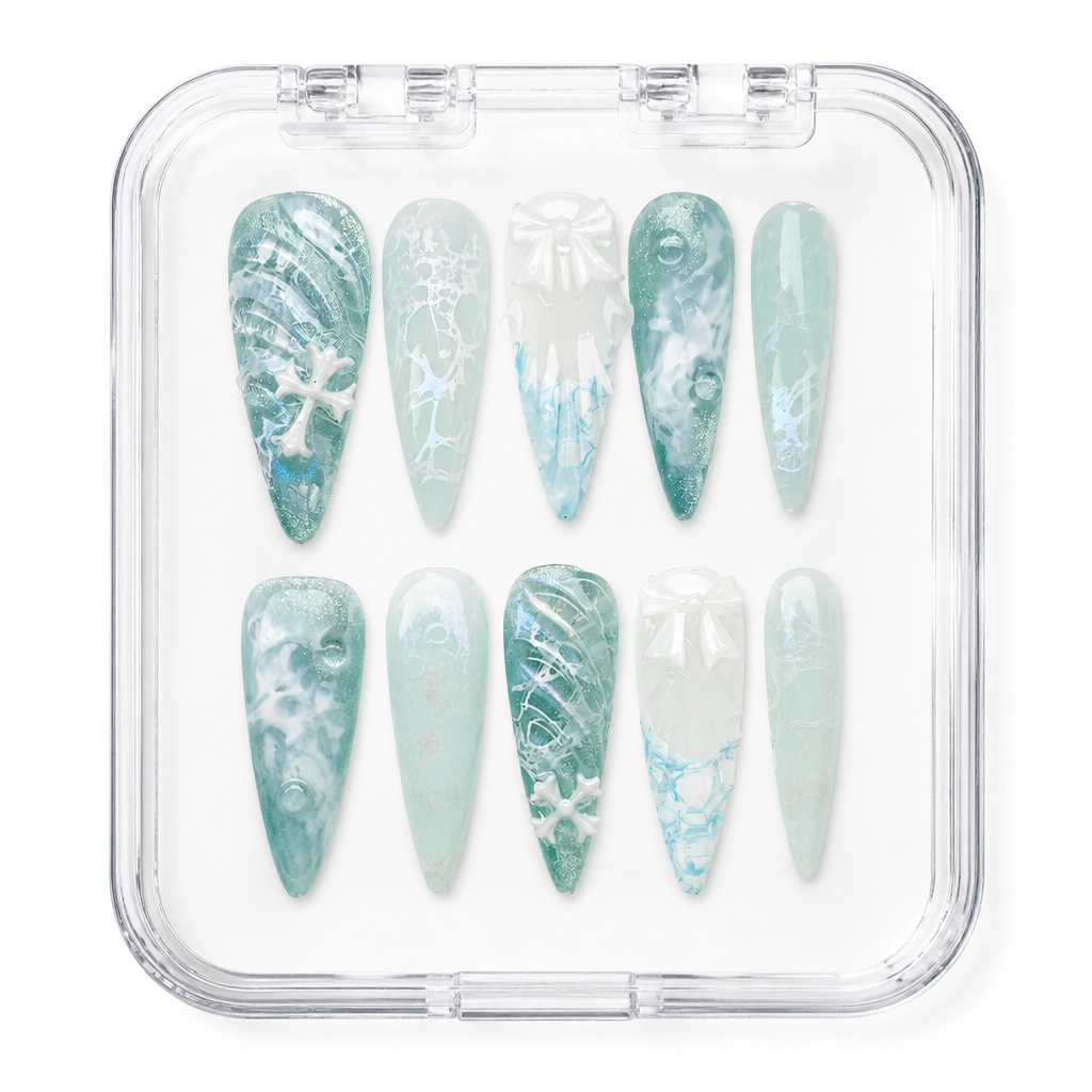 Press-on Nails Wholesale $7.90 Gothic Lace Charm by Yabe Vietnam