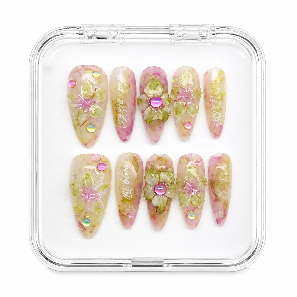 Press-on Nails Wholesale $7.90 Floral Lullaby by Yabe Vietnam