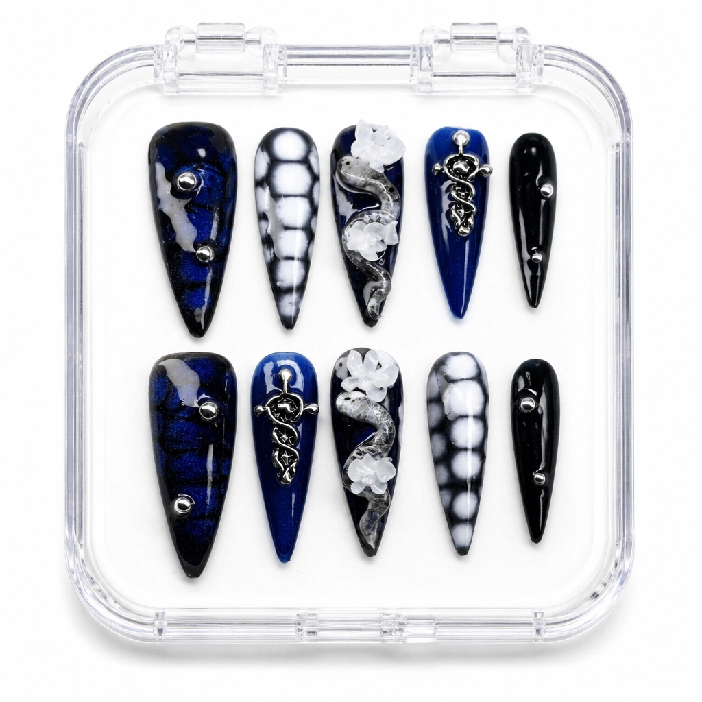 Press-on Nails Wholesale $7.90 Midnight Serpent Bloom by Yabe Vietnam