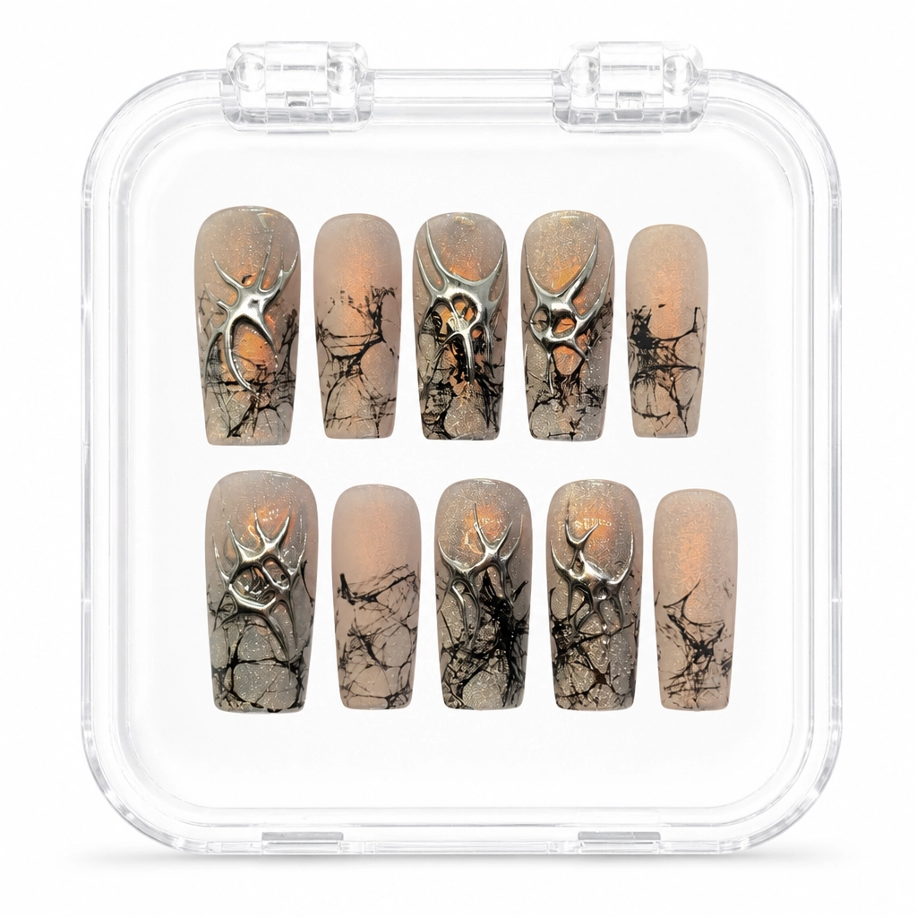 Press-on Nails Wholesale $7.90 Gothic Chrome Web by Yabe Vietnam