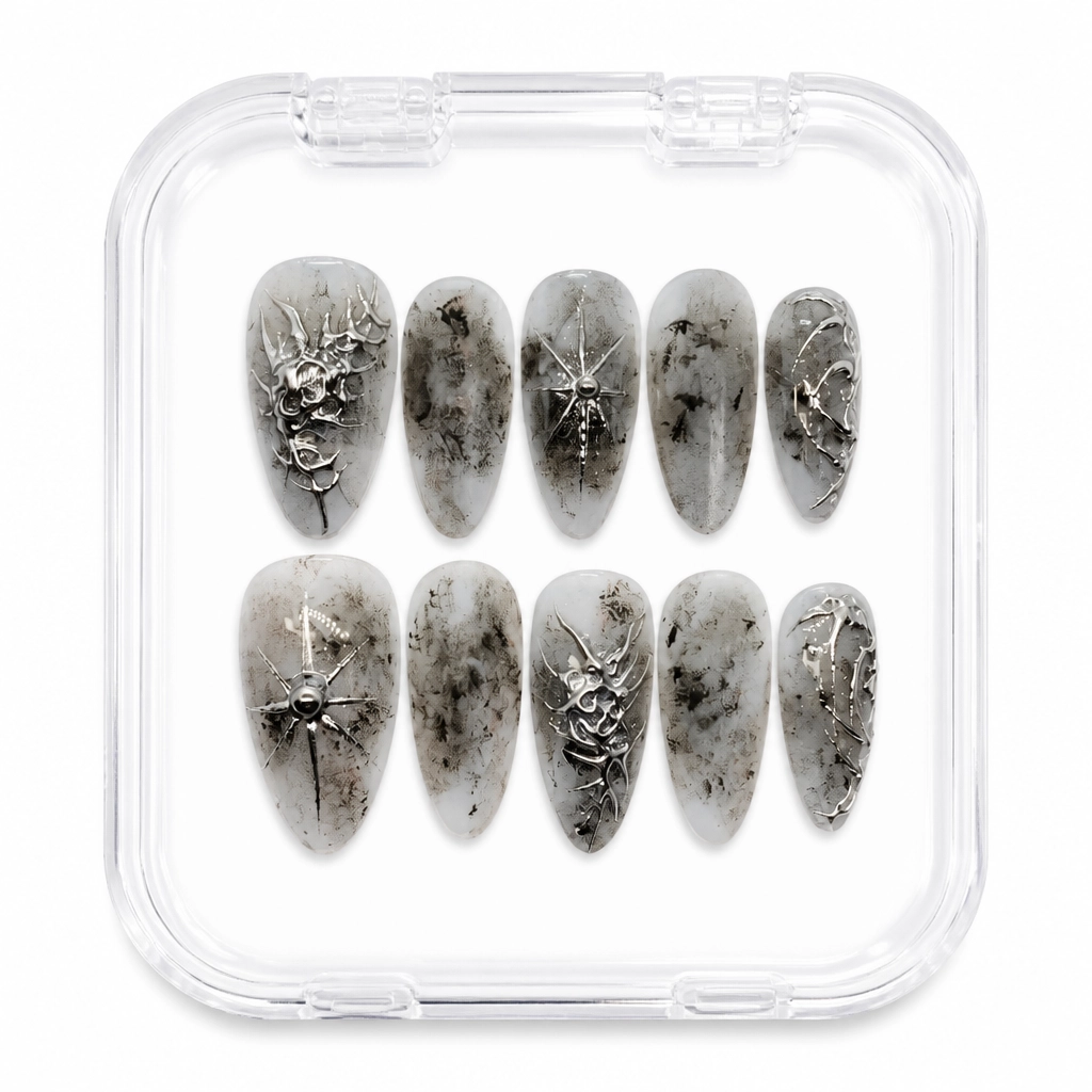 Press-on Nails Wholesale $7.90 Obsidian Thorns by Yabe Vietnam