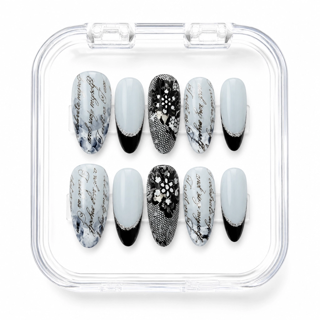 Press-on Nails Wholesale $7.90 Luxe Lace Elegance by Yabe Vietnam