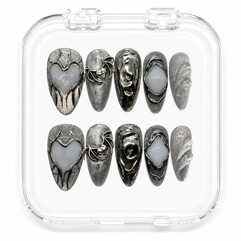 Press-on Nails Wholesale $7.90 Gothic Chrome Bat by Yabe Vietnam