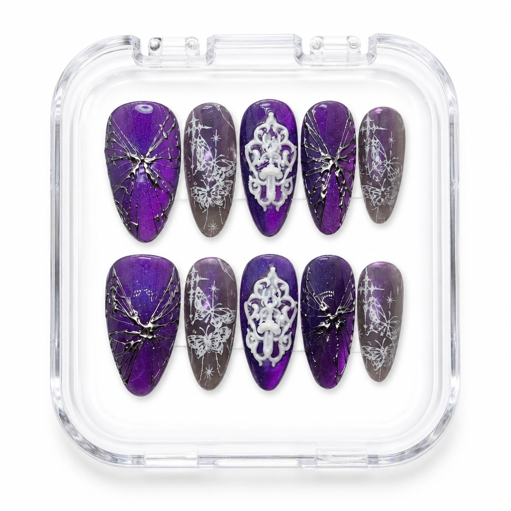 Press-on Nails Wholesale $7.90 Midnight Butterfly by Yabe Vietnam