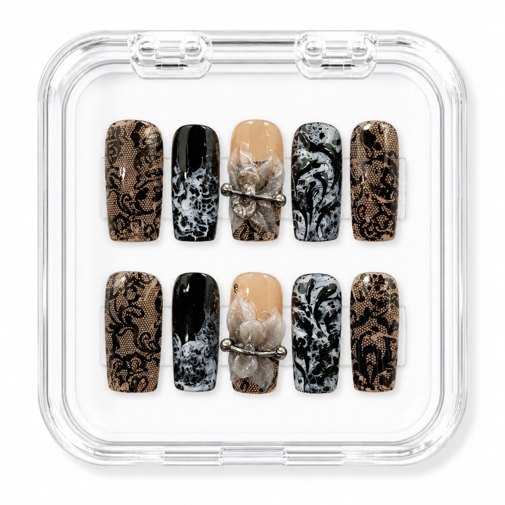 Press-on Nails Wholesale $7.90 Gothic Lace Bows by Yabe Vietnam