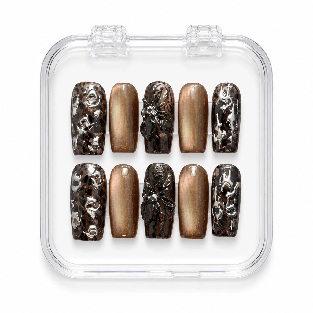 Press-on Nails Wholesale $7.90 Bronze Elegance by Yabe Vietnam