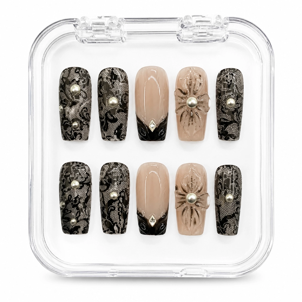 Press-on Nails Wholesale $7.90 Luxe Noir by Yabe Vietnam