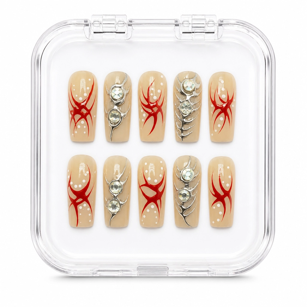 Press-on Nails Wholesale $7.90 Cyber Crimson Flair by Yabe Vietnam
