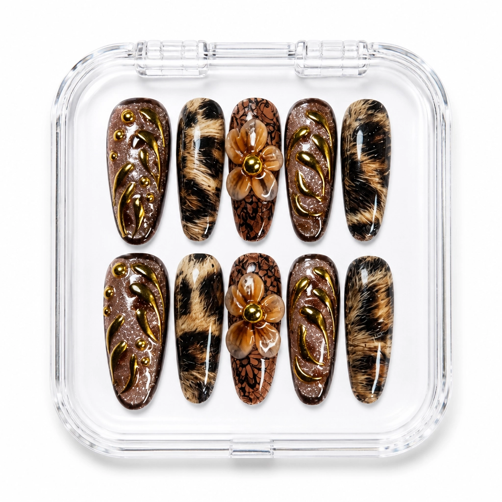 Press-on Nails Wholesale $7.90 Leopard Luxe by Yabe Vietnam