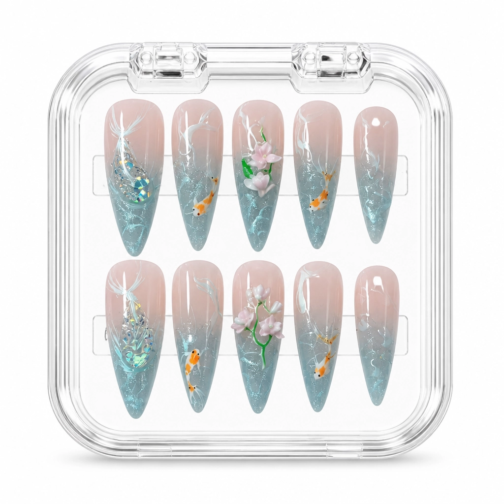 Press-on Nails Wholesale $7.90 Koi Harmony by Yabe Vietnam