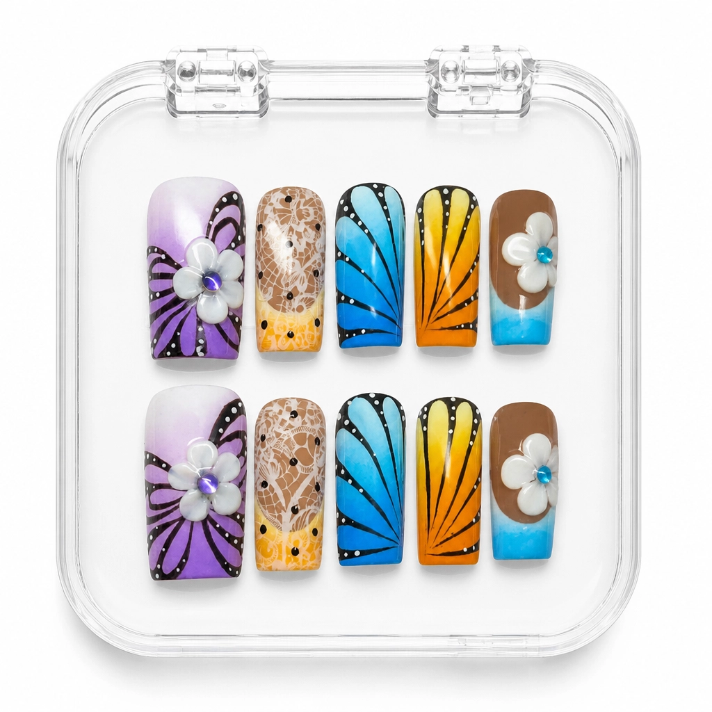Press-on Nails Wholesale $7.90 Monarch Lace by Yabe Vietnam