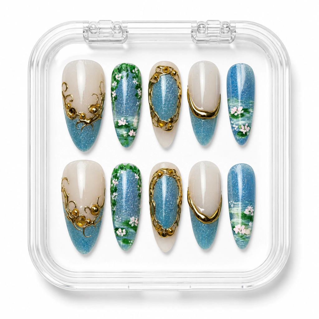 Press-on Nails Wholesale $7.90 Water Lily Dream by Yabe Vietnam