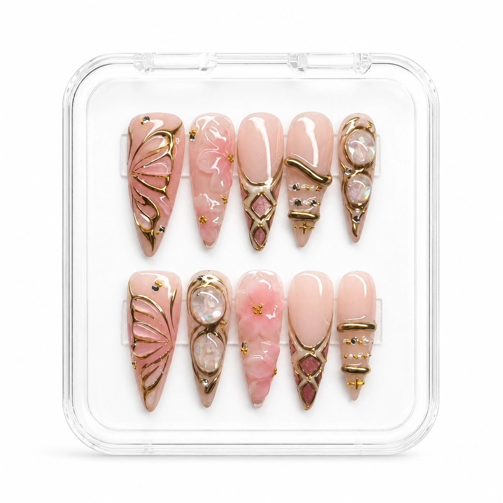 Press-on Nails Wholesale $7.90 Butterfly Blossom by Yabe Vietnam
