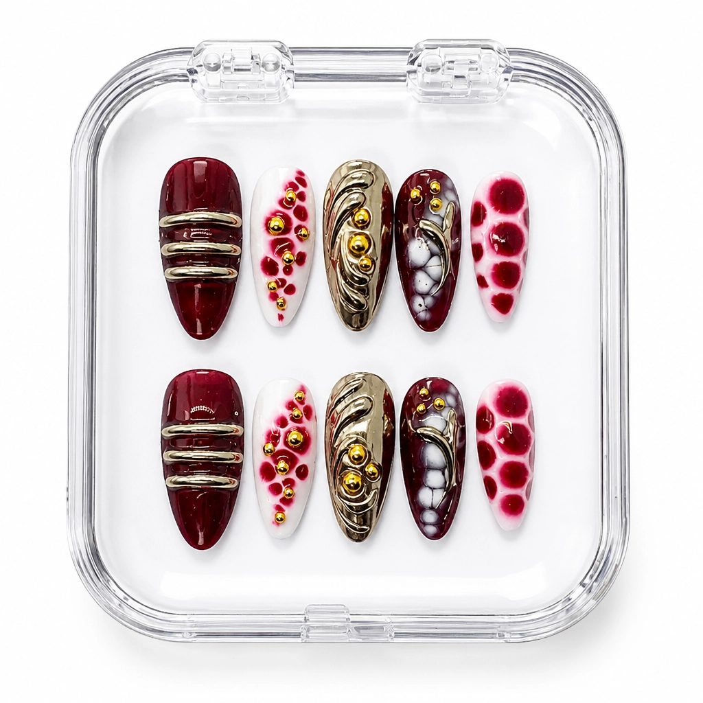 Press-on Nails Wholesale $7.90 Royal Ruby Glint by Yabe Vietnam