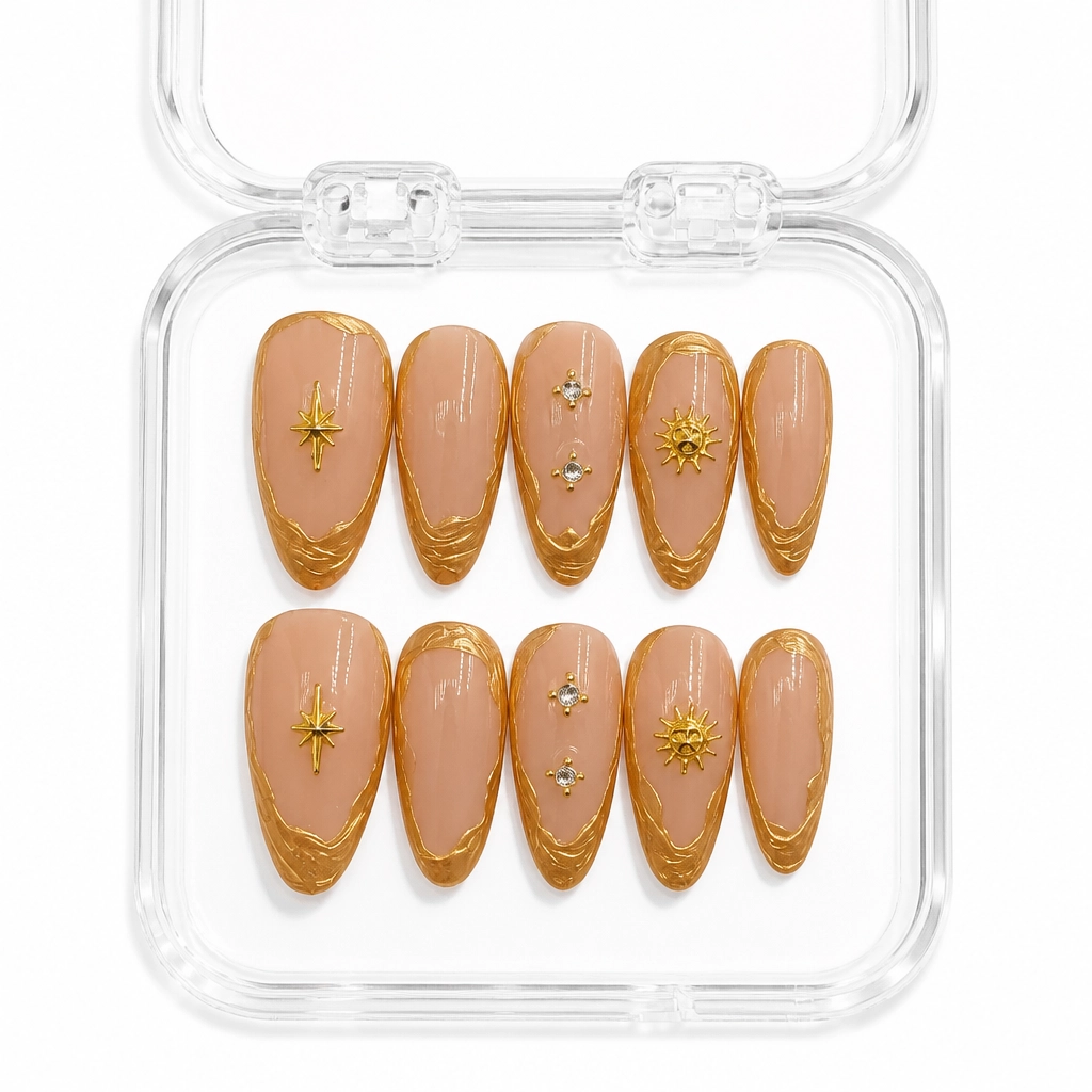 Press-on Nails Wholesale $7.90 Celestial Gold by Yabe Vietnam