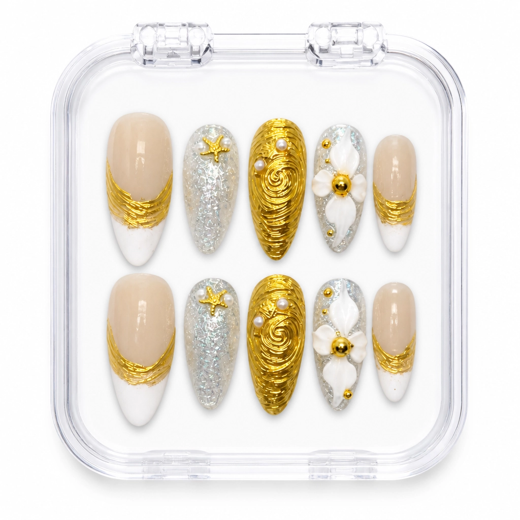 Press-on Nails Wholesale $7.90 Gilded Ocean by Yabe Vietnam