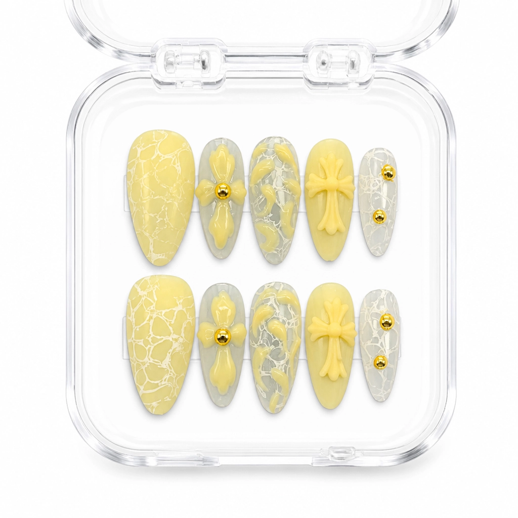 Press-on Nails Wholesale $7.90 Gothic Buttercream Lace by Yabe Vietnam