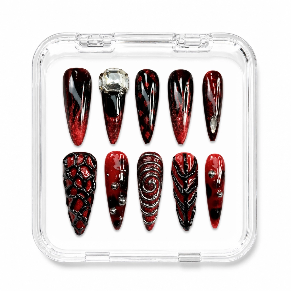 Press-on Nails Wholesale $11.90 Vampire Ruby Majesty by Yabe Vietnam