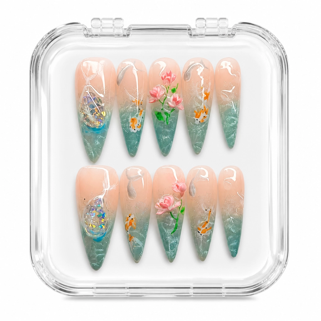 Press-on Nails Wholesale $11.90 Koi Serenity by Yabe Vietnam