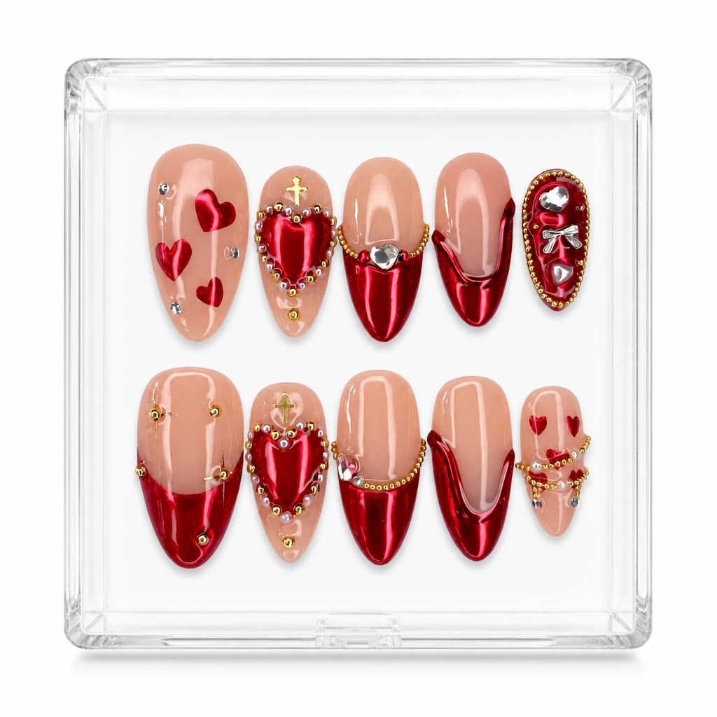 Press-on Nails Wholesale $9.90 Royal Hearts by Yabe Vietnam