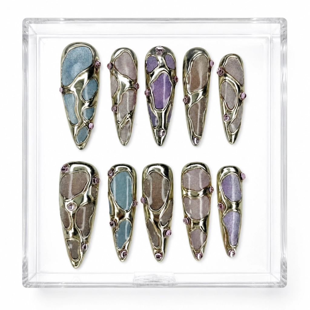 Press-on Nails Wholesale $9.90 Metallic Mirage by Yabe Vietnam