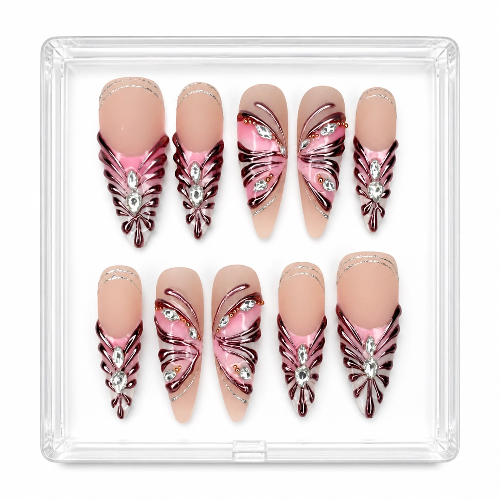 Press-on Nails Wholesale $9.90 Rose Illumination by Yabe Vietnam